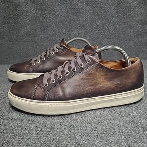Magnanni 'Brando' Low Top Sneakers Leather Lace Up Distressed Brown Men's US 8.5